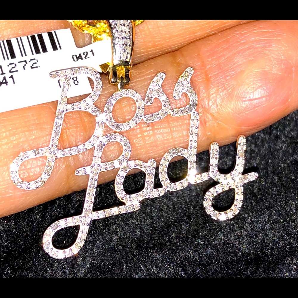BOSS LADY 10KT REAL Gold Certified Diamond Pendant